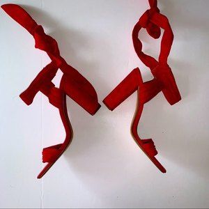 Nine West Red Womens Sandals tie back